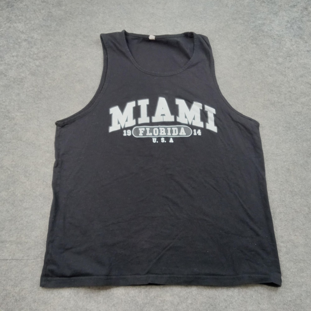 Miami Shirt Mens Large Black Next Level Florida USA Graphic Tank Top Sleeveless